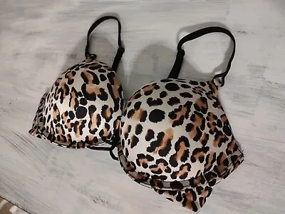 Victoria's Secret Miraculous Plunge Leopard Print Bra 34C NWOT NEW • $18
