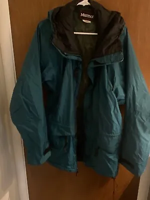 Marmot Gore-Tex 2 Ply Hood Ski Jacket Snow Winter Hiking Outdoors Men’s M Teal • $45
