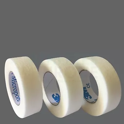 3 Rolls 3M Micropore Surgical Tape 1.25CM X 9.1M First Aid Eye Lash Extension • £3.89