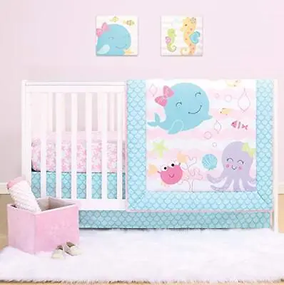 $67.98 • Buy The Peanutshell Sea Sweeties Pink And Blue Crib Bedding Sets For Baby Girls |...