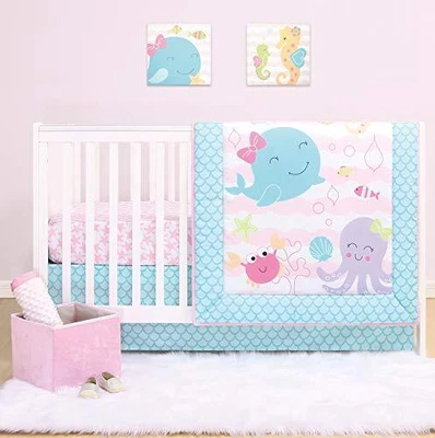 $67.98 • Buy The Peanutshell Sea Sweeties Pink And Blue Crib Bedding Sets For Baby Girls |...