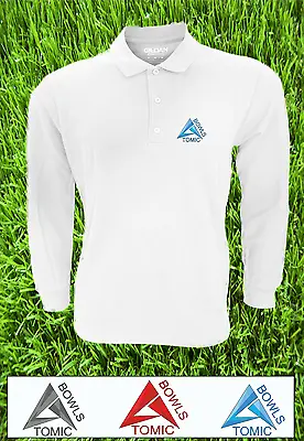 Atomic Bowls Mens Womens Unisex Lawn Bowls Long Sleeved Polo Shirt Top • £14.99