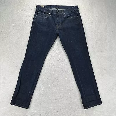 J. Crew 484 Jeans Men 34x32 Blue Slim Fit Dark Wash Kaihara Denim • $30