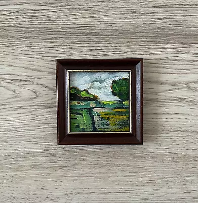 Miniature Oil Painting Framed Vintage Art • £36.57
