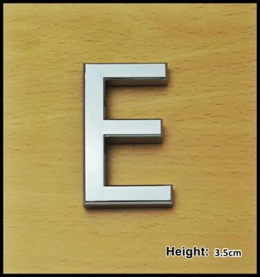 £2.94 • Buy Self Adhesive 3D Chrome Letters Numbers Silver Door Car  3.5CM /1.37 Inch CURVED