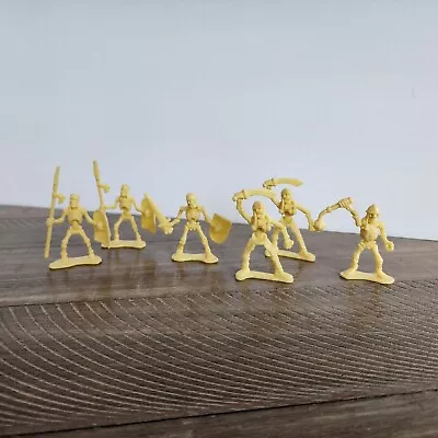 6 Skeleton Warriors 2” Army Men Plastic Mini Figures Soldiers Medieval Lot Toy • $6.17