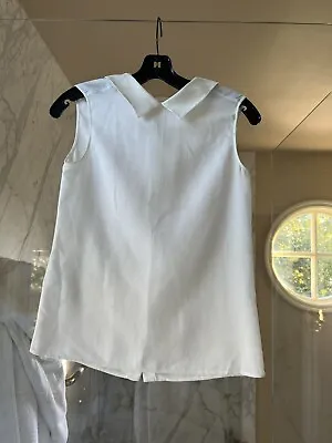 MIU MIU White Cotton Tent Style Shirt W/collar Sz 40 • $120