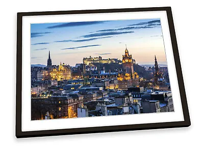 Edinburgh Sunset City Skyline FRAMED ART PRINT Picture Poster Artwork • £19.99