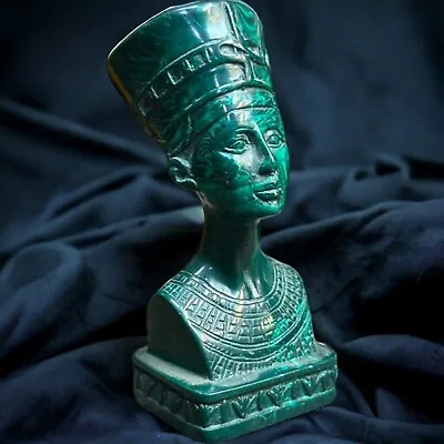 RARE ANCIENT EGYPTIAN ANTIQUITIES Statue Queen Nefertiti Made Malachite Stone BC • $119