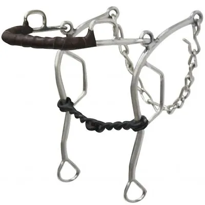 Showman Stainless Steel Leather Wrapped Nose Gag Hackamore Bit • $26.95