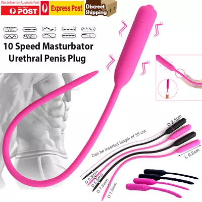 10 Speed Urethral Vibrator Sound Dilator Penis Plug Stimulator Adults Sex Toy AU • $22.95