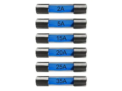 30mm Glass Fuses 2-35 Amp Pack Of 30 Universal Quick Blow Type For Car Vehicle • £2.98