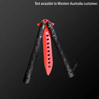 CSGO Butterfly Balisong Comb Red Knife Metal Folding Practice Training Tool • $15.76