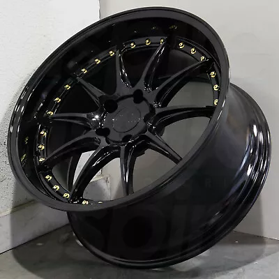 18x9.5 Gloss Black Wheels Aodhan DS07 DS7 5x114.3 30 (Set Of 4)  73.1 • $809.10