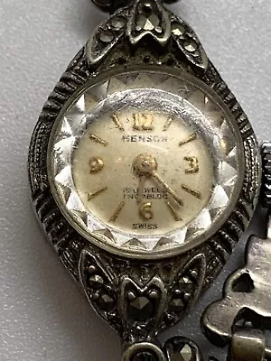 Vintage Marcasite Swiss Made Hendson 17 Incabloc • $50