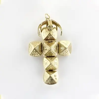  9ct Gold Masonic Free Mason Orb (Fob Ball Cross Pendant) 10mm Size • £680.81