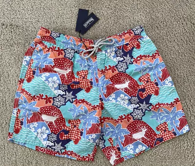 New Authentic Vilebrequin MOOREA Swim Trunks - MEN - XXL - MULTICOLOR - 2XL • $90