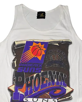 Vintage 90s Phoenix Suns Magic Johnson Tank Top Graphic Shirt Medium White Rare • $34.87