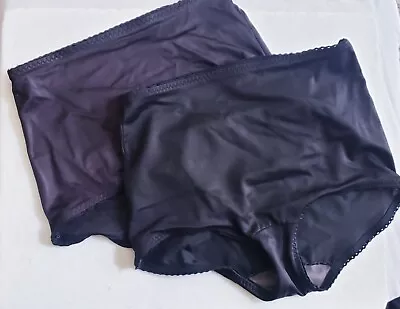 Lot 2 Vintage Black Seal UNDERSCORE Second Skin Shapewear Panties Briefs Sz XL  • $24.99