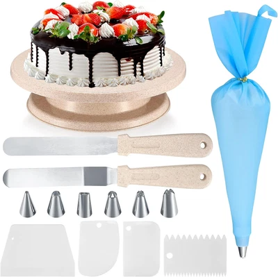 £17.38 • Buy Cake Decorating Kits, Rotating Cake Turntable Tools, Cake Decorating Plates, And