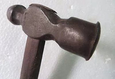 Vintage Forge Iron Small Ball Peen Metal Working Hammer Long Wood Helve Haft   • $38