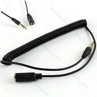 £3.38 • Buy 3.5mm Male To Female M/F Plug Stereo Headphone Audio Coiled Extension Cable Jack