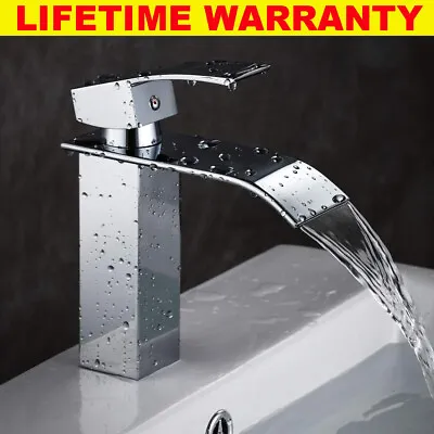 £23.30 • Buy Waterfall Bathroom Taps Basin Sink Mixer Tap Counter Top Chrome Mono Faucet CE