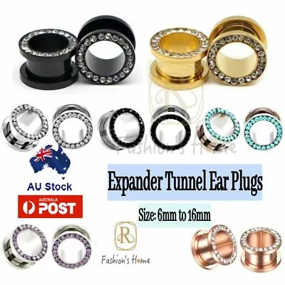 Ear Tunnel Stretcher Plugs Surgical Steel CZ Eaglets Expander Body Piercing • $8.92