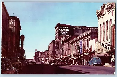 Butte Montana MT Postcard Scene Looking West On Park Street Hotel Clark Vintage • $19.95