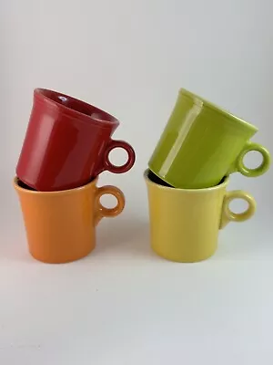 Vtg Homer Laughlin Fiestaware Mugs 10 Oz Tom And Jerry Ring Handle 4 Pcs • $24.57