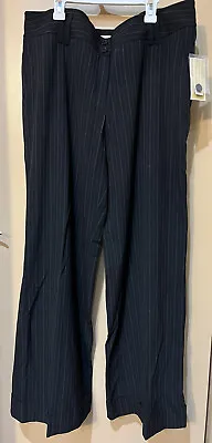 NWT Michael Kors Black Stripe Wide Leg Millbrook Fit Womens Dress Pants Size 16 • $24.99