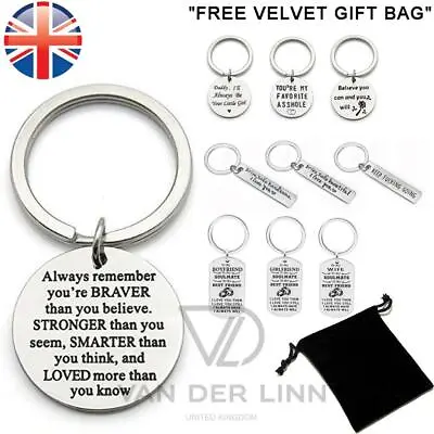 £5 • Buy  Gift Keychain Key Ring Stainless Steel Husband Wife Boyfriend Mum Dad