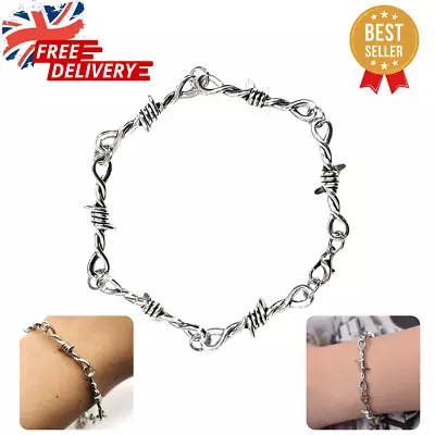 Barbed Wire Punk Gothic Bracelet Chain Thorns  Mens Womens Choker Barb UK Seller • £3.98