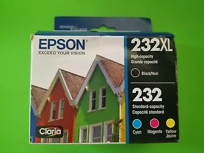 NEW Epson 232XL Black 232 C/ M/ Y 4pk Ink - Black Cyan Magenta Yellow 2024 • $36.88