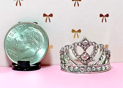 Dollhouse Miniature Crown - For The Queen #7  1:12 - Could Be 1:6 - Silver Color • $7.99