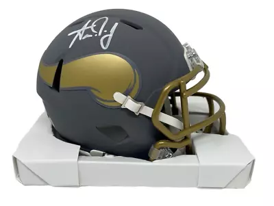 Minnesota Vikings Aaron Jones Signed Slate Speed Mini Helmet BAS Authenticated • $139