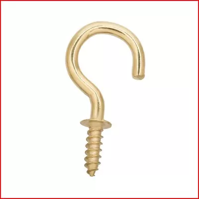 Brass-Plated Steel Cup Hooks 5/8 In. (4-Pack) • $13.44