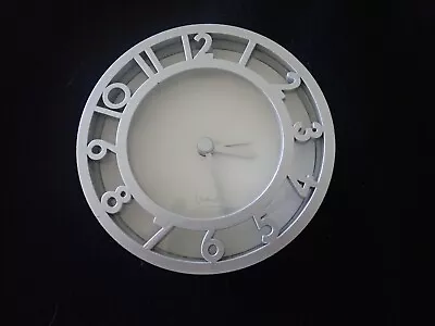 Michael Graves Round Bedside Alarm Clock Satin Aluminum  Cut-out Design 4.25  • $22