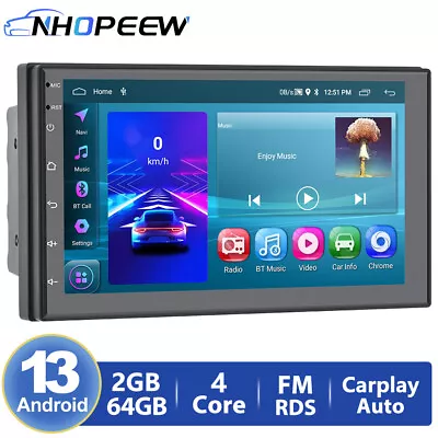 64GB Android 13 Apple CarPlay 7  Car Stereo Radio GPS WIFI Double 2DIN Head Unit • $99.99