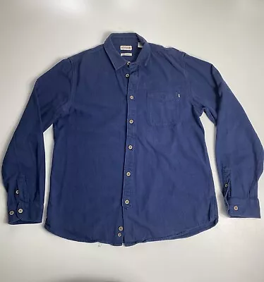 Farah 1920 Navy Blue Mens Regular Fit Collared Chest Pocket Button Up Shirt L • £9.99