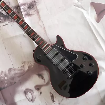 Black LP Electric Guitar Red Binding EMG Pickup Mahogany Body 6-string 22 Frets • $275