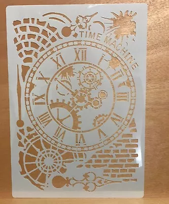 £4.99 • Buy Large A4 Background Stencil, Mask, Clocks, Cogs ,Brickwork, Steampunk