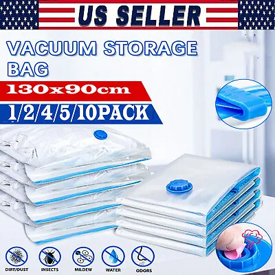 $8.50 • Buy Vacuum Storage Bags Space Saver Storage Seal Compressing Jumbo Supersize