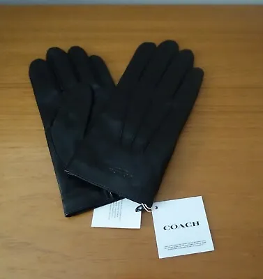 Coach Leather Gloves In Black Color Size Xl. Nwt • $94.99