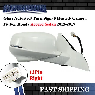 Right Side View Mirror Power Heated Camera For Honda Accord Sedan 13-2017 White • $189.99