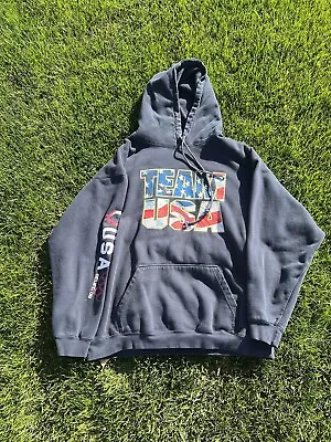 Team USA Olympic Sweatshirt Adult XL XL Blue Hoodie Pullover 2008 Beijing Retro • $15