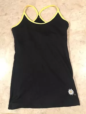 MARGARITA ALMOST BLACK ( Dark Navy)YELLOW YOGA TOP SIZE 1 • $18.95