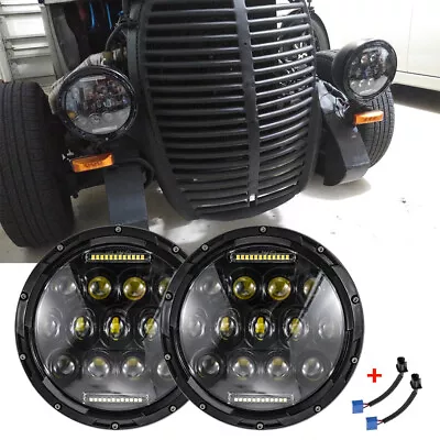 For Ford 1936 Classic Model T A 7  LED Round Headlights Headlamps DRL Hi/Lo Beam • $99.99