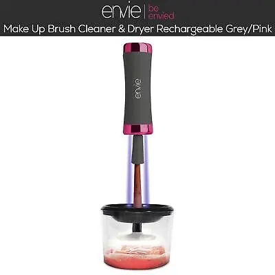 Envie Makeup Brush Cleaner & Dryer With UV Light & Rechargeable Grey/Pink • £16.99