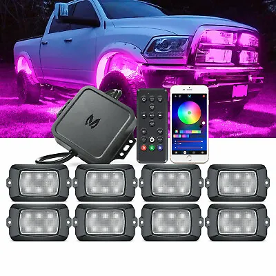 MICTUNING Q1 8 Pods RGBW LED Rock Lights Underglow Car Truck Neon Lamp+Remote AP • $119.59